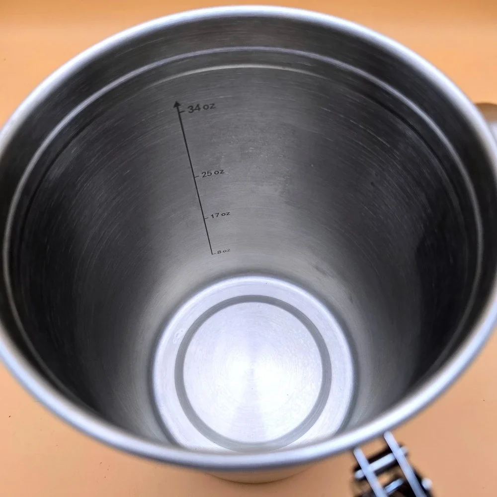 Veken Coffee Canister Airtight Date Stainless Steel Storage w/ Scoop Cream 34 oz